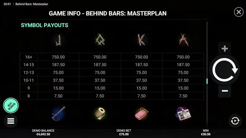 Behind Bars Masterplan – výplatní tabulka pro nejlepší obrázky